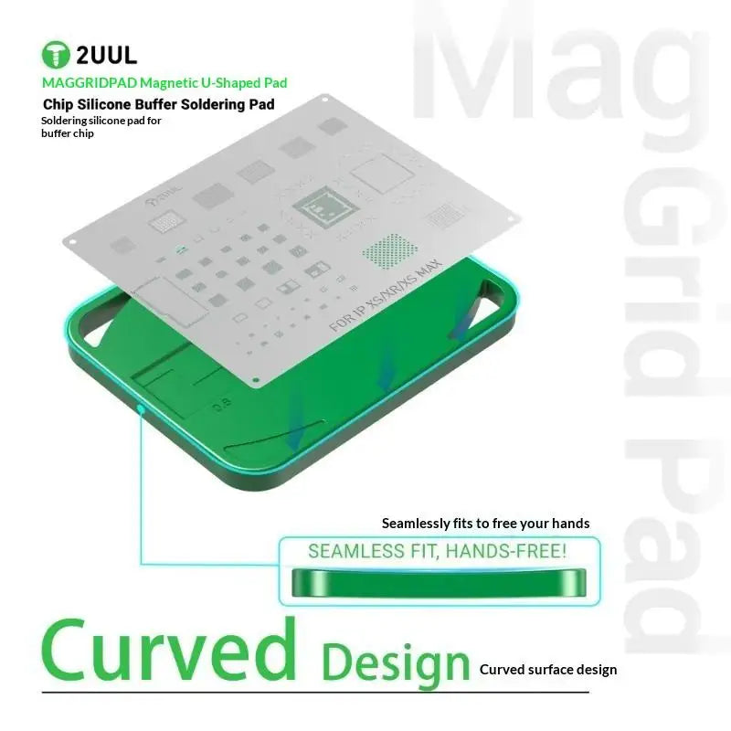 2UUL MagGrid Magnetic BGA Reballing Stencil Silicone Mat High Efficiency for Phone CPU IC Soldering Repair Daily Work