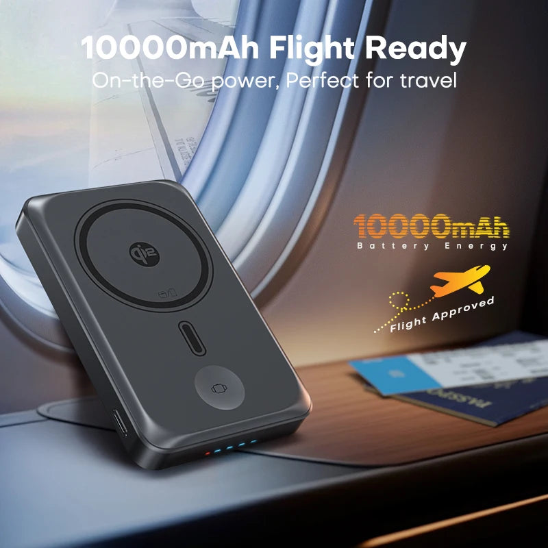 QOOVI Qi2 35W Magnetic Power Bank 10000mah Portable Charger For MagSafe 15W Wireless Fast Charging For iPhone 17 16 15 iWatch Car Mobile World