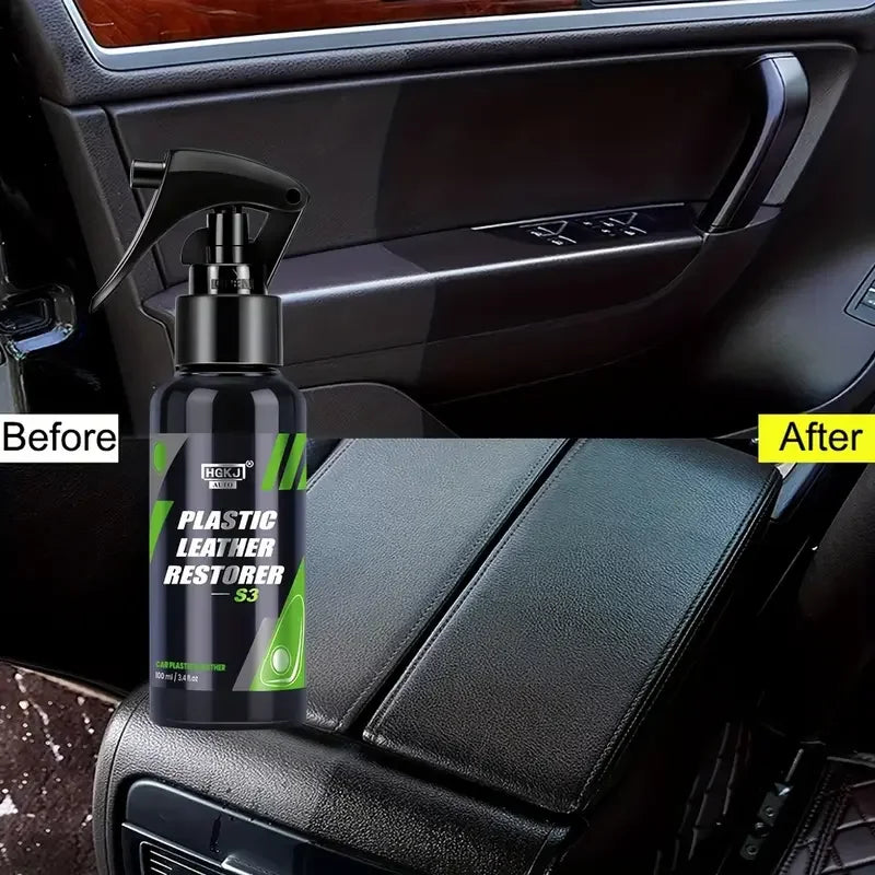 S3 Car Plastic Leather Restorer Spray Polish Cleaner Coating Agent  Back To Black More Gloss Car Cleaning Products CM World