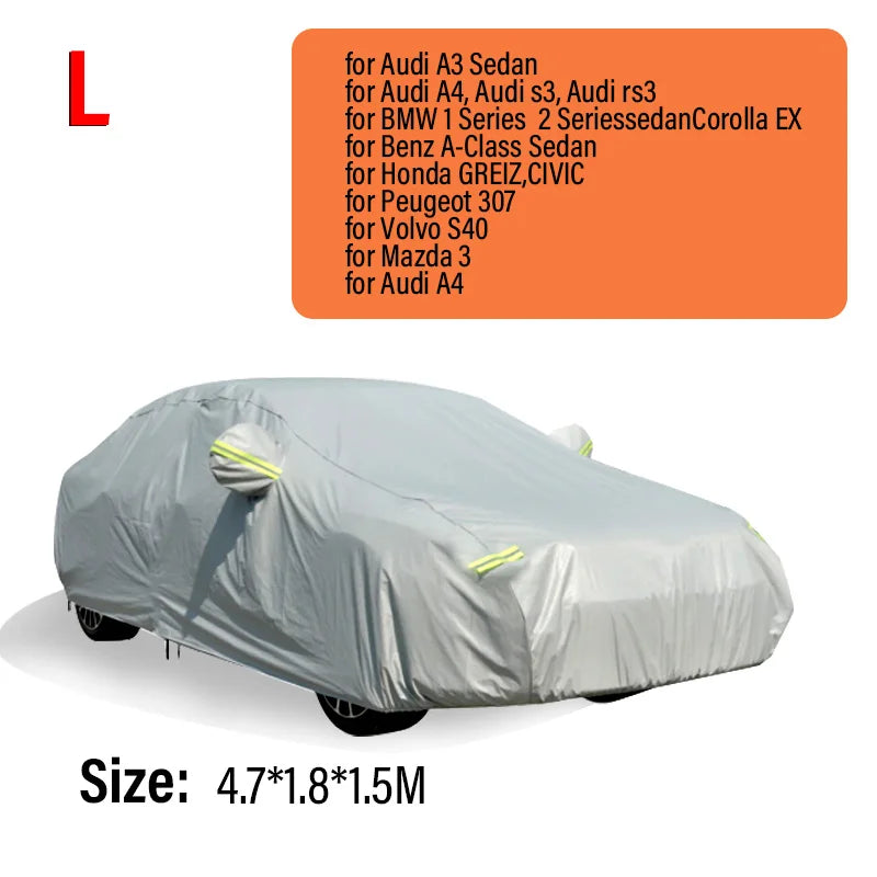 1pcs Car Cover Outdoor Protection Full Cover Anti-Deciduous Bird Droppings Sunshade Dustproof Protection Cover Auto Parts Car Mobile World