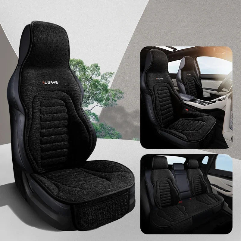 Flax Universal Car Seat Covers Four Season Breathable Car Seat Protector Pad Auto Accessories Interior Car Seat Covers Full Set CM World