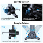 TOPK Air Vent Phone Holder for Car Extended Metal Hook Gravity Mount 360 Rotating Cell Phone Support for iPhone Samsung Xiaomi