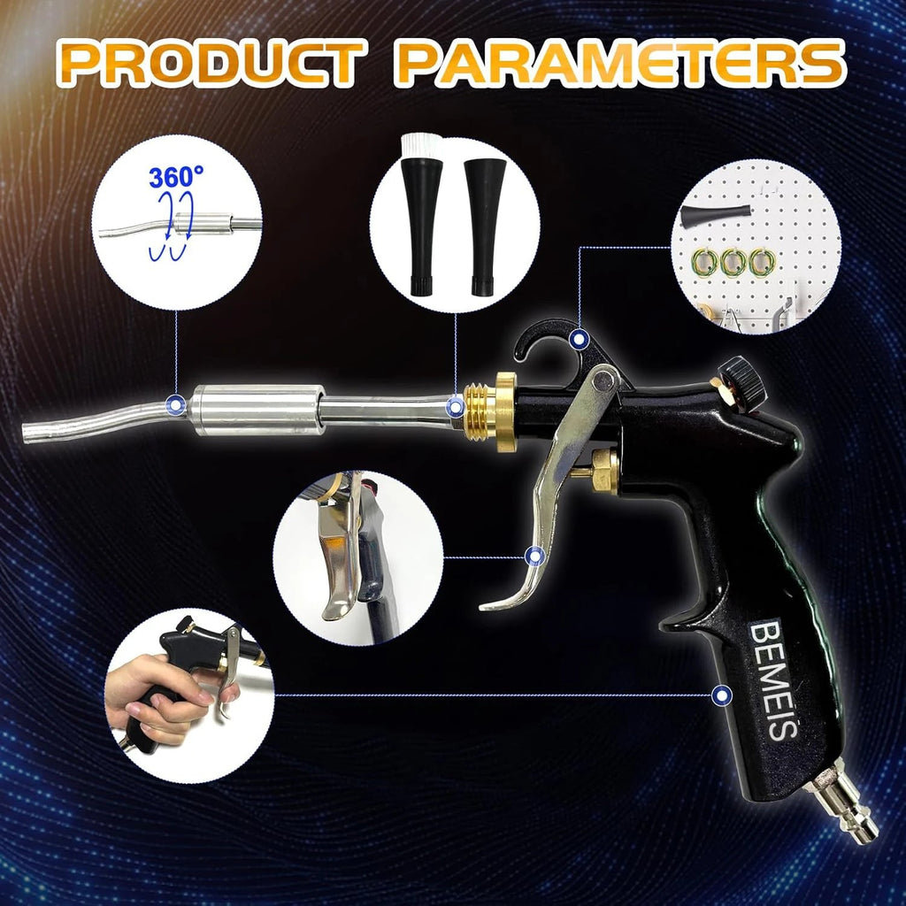 Portable High Quality Japanese Stainless Bearring Tube Dry Wash Tornado Blowing Gun Tornador Gun with Air Regulation CM World
