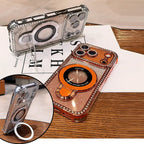 for Magsafe Bracket Case for iPhone 17 16 15 14 13 Pro Max Stand Holder Luxury Girl's Bling Diamond Bumper Camera Soft TPU Cover