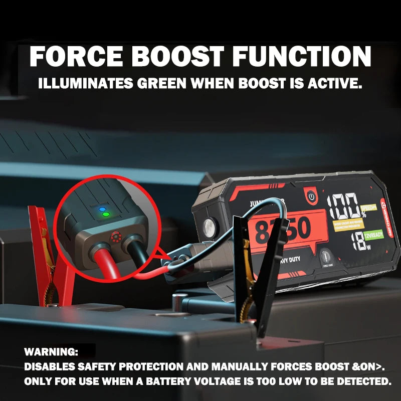 8250A 12V Car Jump Starter Portable Car Battery Booster Pack for All Gas and 13L Diesel Engines, Super Fast Charging Power