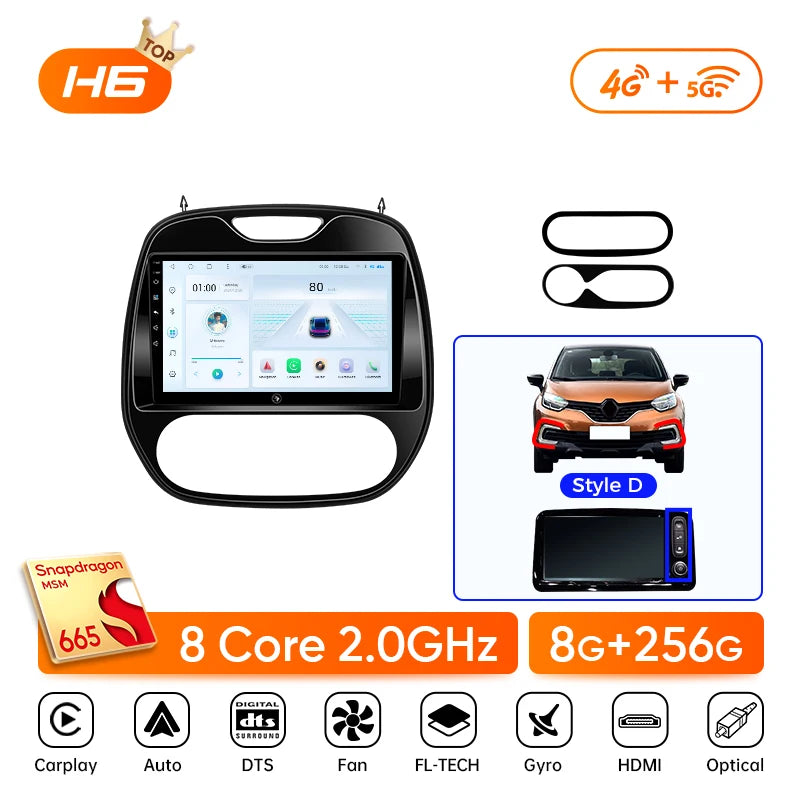 Ainavi Android 13 Car Radio For Renault Captur CLIO Samsung QM3 2014 - 2020 Kaptur Car Multimedia Wireless Carplay Android Auto CM World