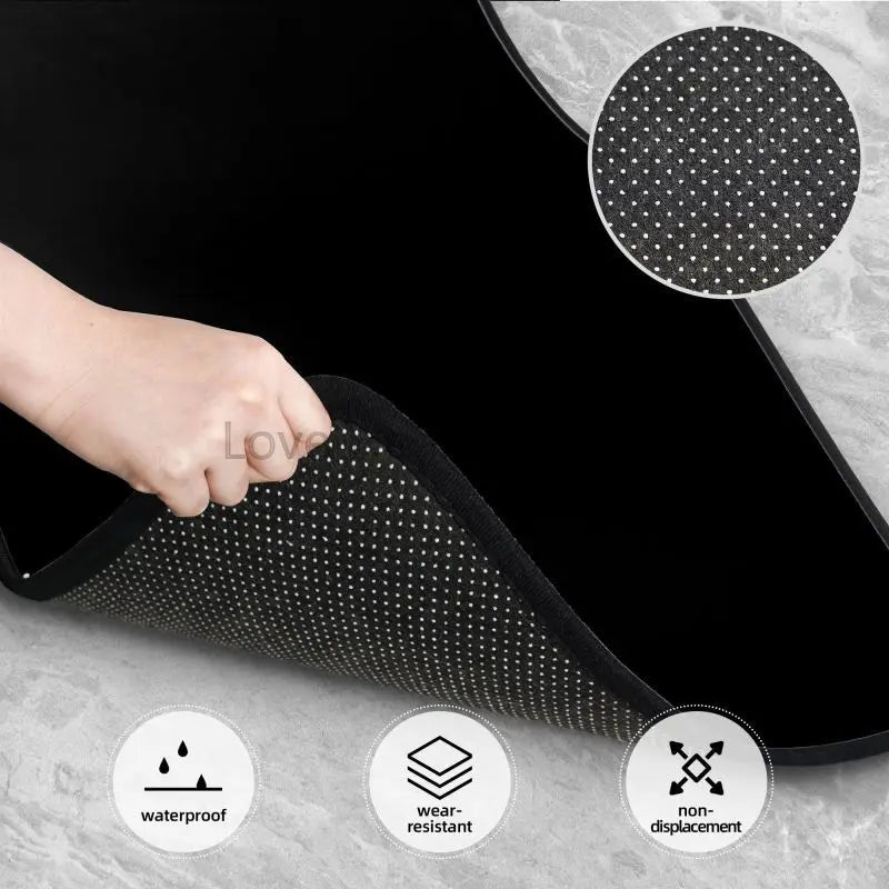 Pure Black Car Floor Mats Custom Solid Color Non-Slip Carpets Rugs Front & Rear Car Foot Mats Set of 4 Pieces Auto Accessories