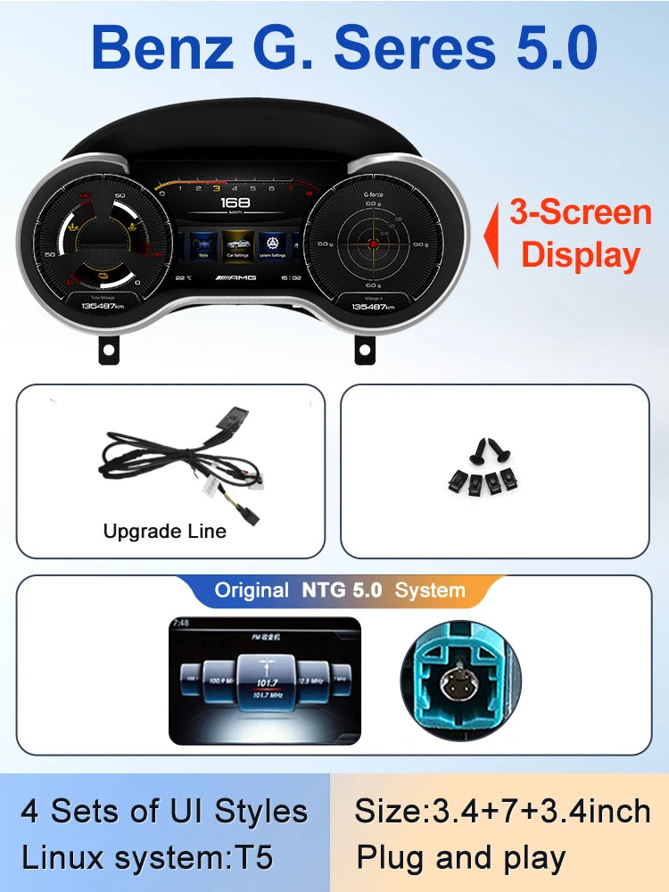 STWEI 2024 New Lcd Digital Dashboard Cluster Digital Speedometer For Mercedes Benz A Class W176 GLA CLA  C117 GLC W205 W212 W207 CM World