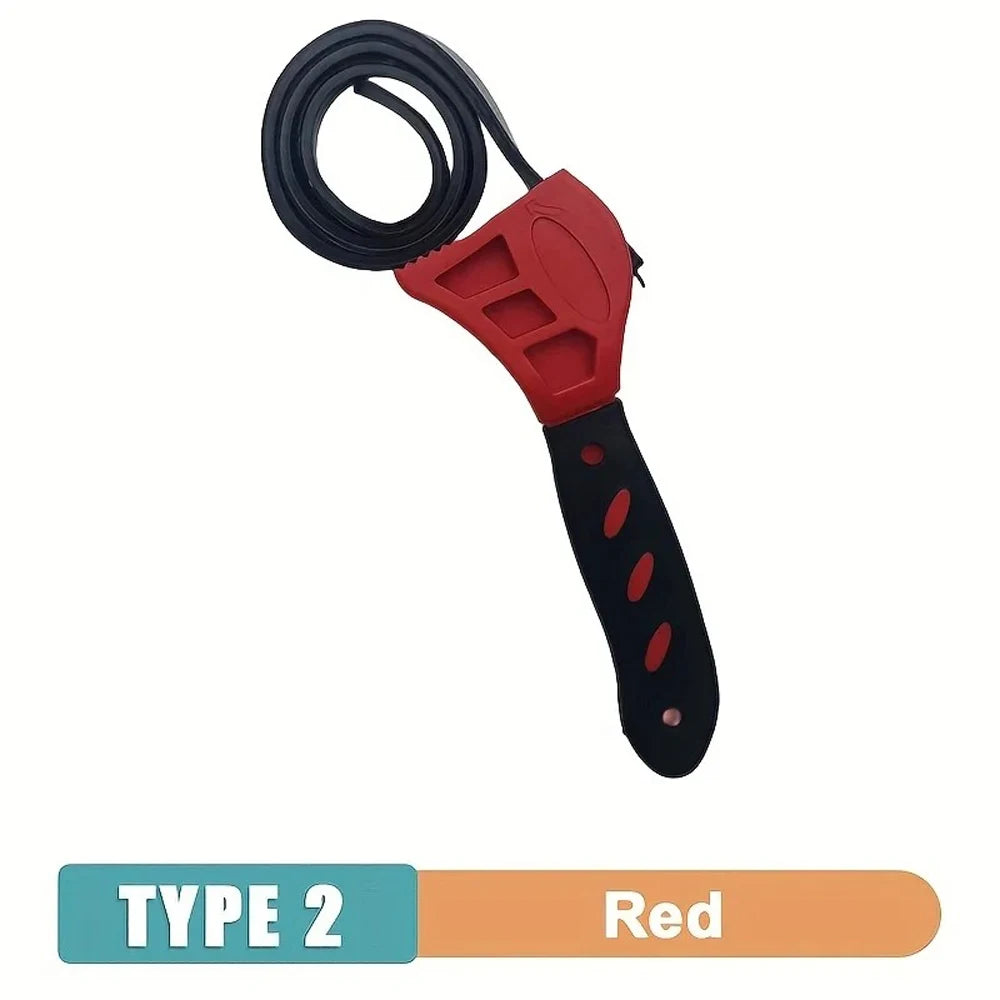 6inch Belt Wrench Oil Filter Puller Strap Spanner Chain Wrench Strap Opener, Adjustable Disassembly Tool Opener Tool Car Mobile World