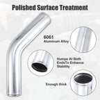 UXCELL 45 Degree Intercooler Pipe 63mm 70mm 76mm OD 300mm 500mm Long Aluminum Alloy Tube Intercooler Pipe Air Intake Tube