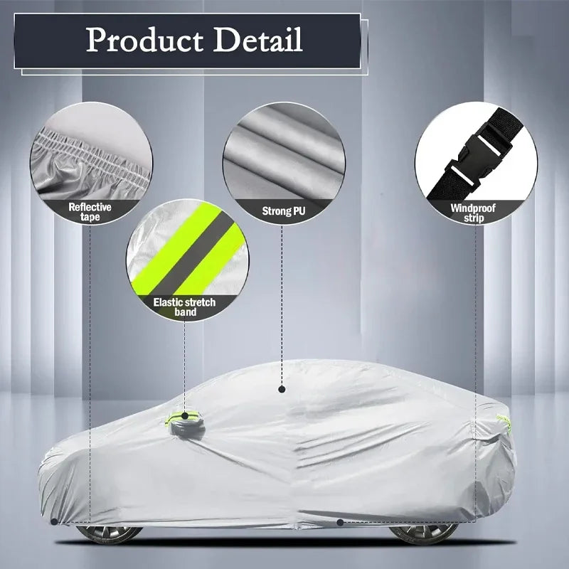 Outdoor Full Car Cover For Hyundai Tucson with Reflective Strips Waterproof Snowproof Dustproof UV Protection Auto Accessories Car Mobile World