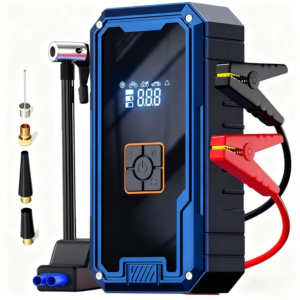 3000A Car Jump Starter 99800mAh Portable Battery Booster Air Compressor 12V Auto Emergency Start Power Bank With LED Light