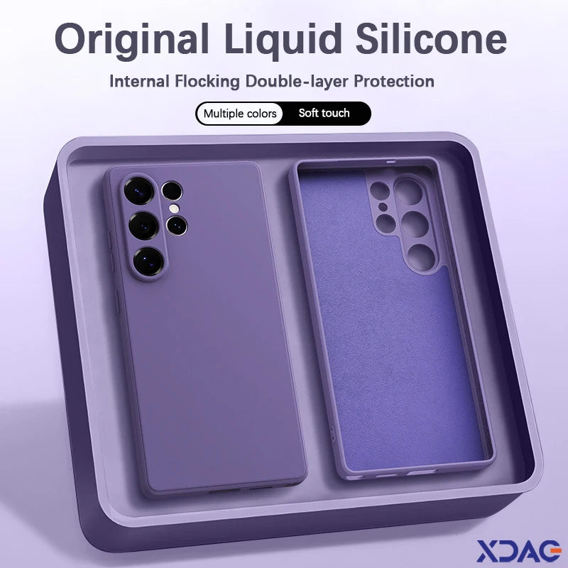 Liquid Silicone Phone Case for Samsung Galaxy S26 Ultra S26+ S26Ultra 5G Soft Square Solid Color Camera Protection Couples Cover