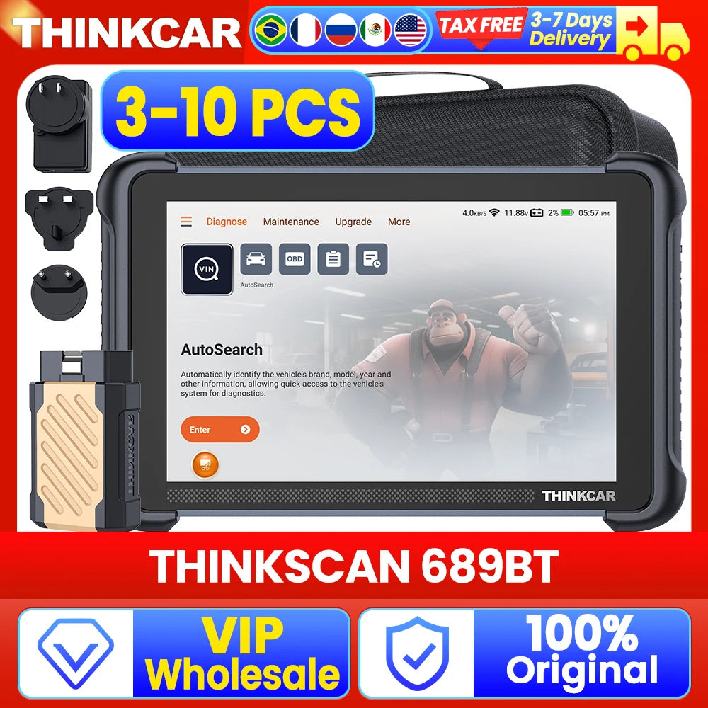 3-10 PCS THNKCAR THINKSCAN 689BT Automotive Tools Key Programmer Professional Bidirectional ECU Coding CANFD DOIP Obd2 Scanner Car Mobile World