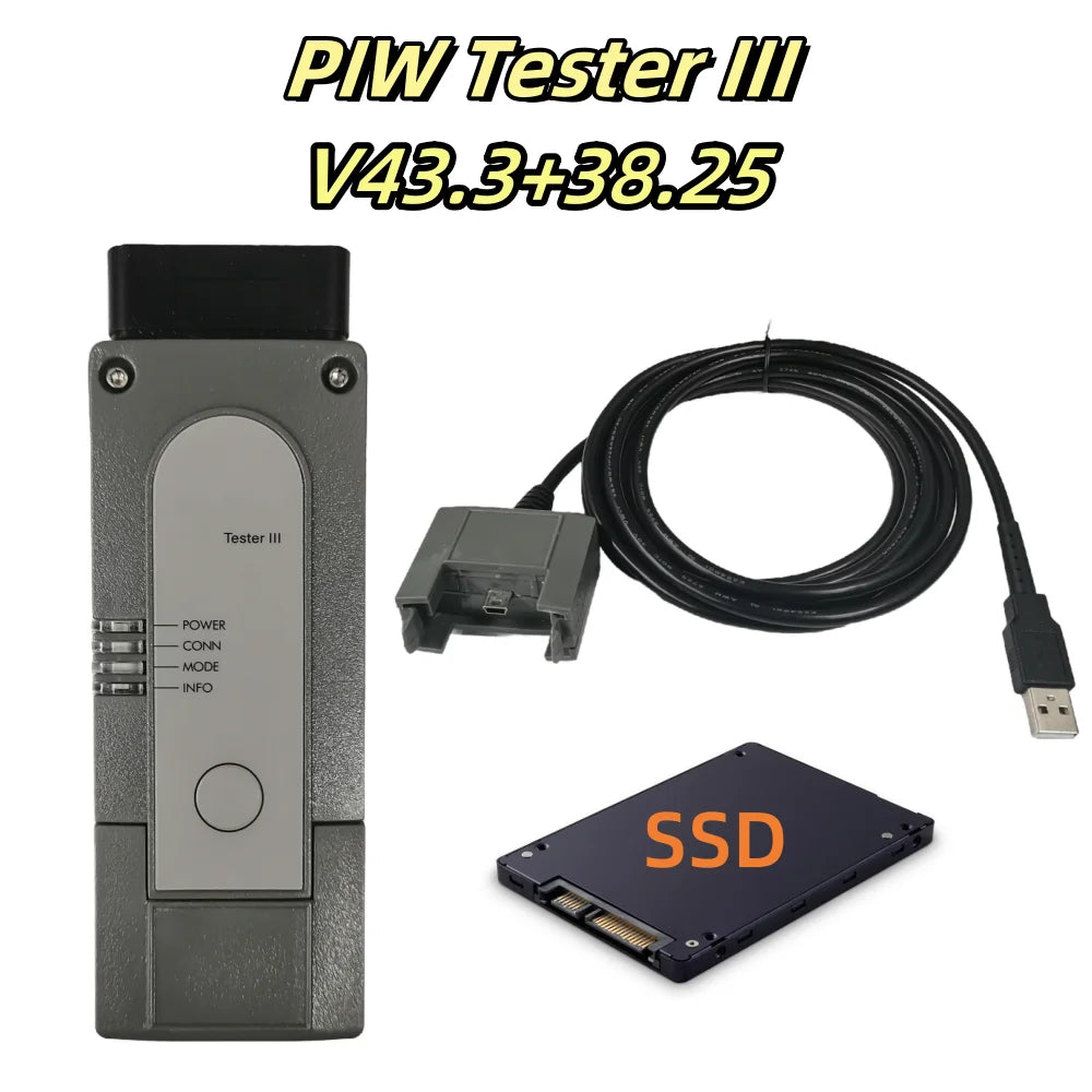 New 2026 PIW PT3G Tester III VCI Diagnostic tool PT3G Programming Engineer Mode Software SSD V43.3 V38.25 car diagnostic tool CM World