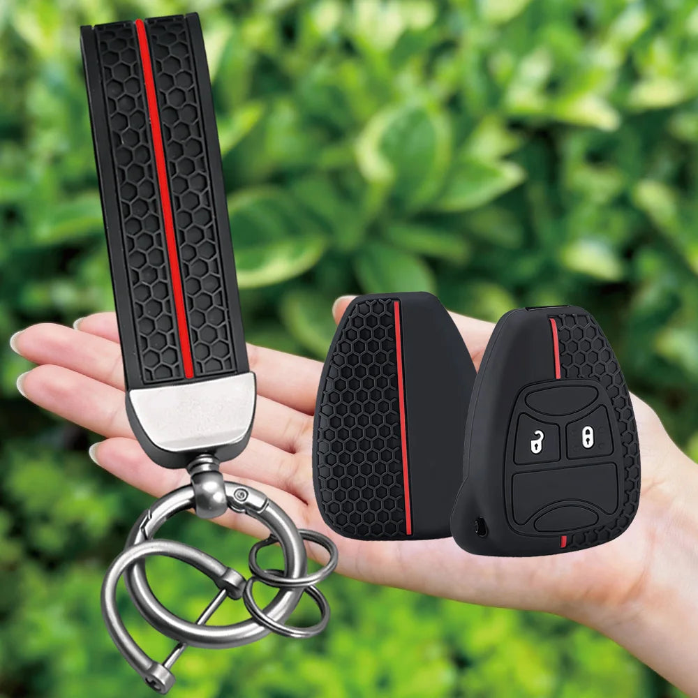 Keychain for Chrysler Pacifica Aspen 300c Dodge Caravan Key Cover For Jeep Wrangler Jk Commander Grand Cherokee Car Key Case