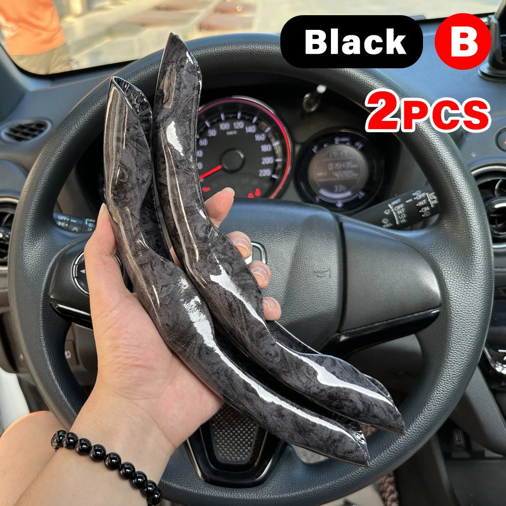 2PCS Universal Car Steering Wheel Booster Leathert Cover Non-Slip Auto Interior Steer Protector interior Decoration Accessories CM World