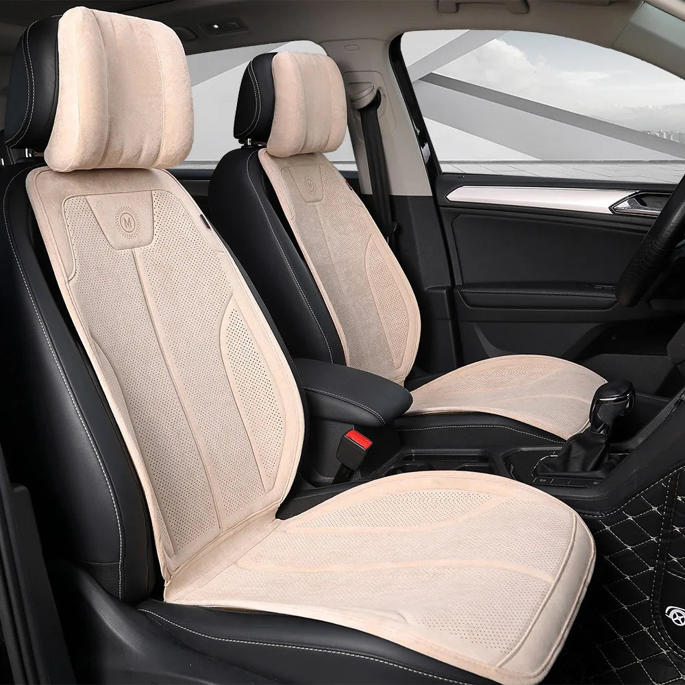 Luxury Suede Universal Car Seat Cover Seat Covers for Cars Full Set Latex Cotton Car Cushion Auto Accessories Car Seat Protector CM World