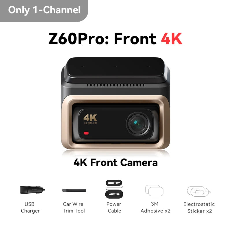 DDPAI Z60 Pro 4K Dash Cam Auto Dashcam Front GPS Car Camera for Dual SONY Sensor WiFi ADAS Night Vision DVR Video Recorder Car Mobile World