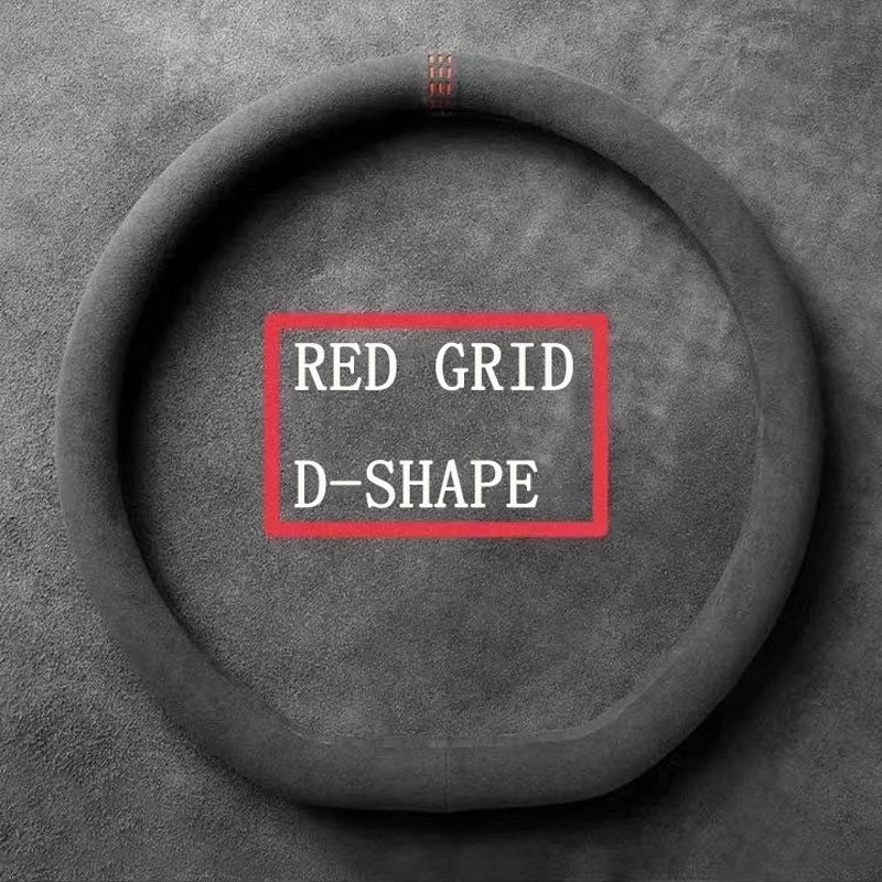Suede Cover for All Seasons Car Steering Wheel Cover Ultra-thin Non-slip D-shaped Round Breathable Auto Steering Wheel Protector CM World