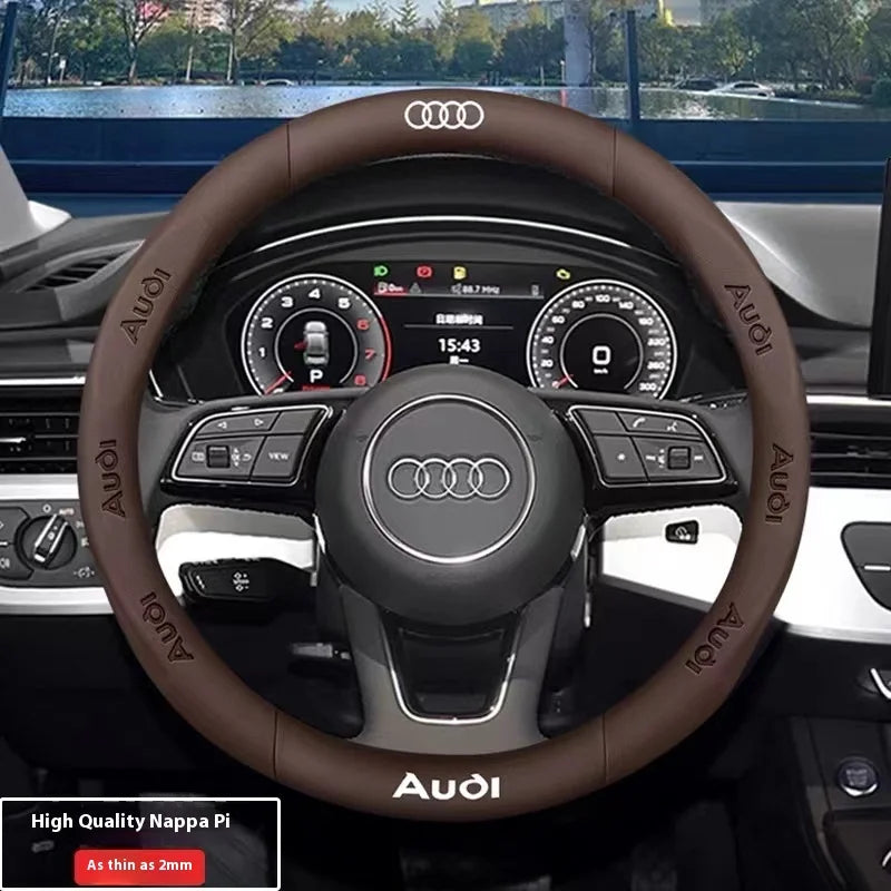 Car AntiSlip Carbon Fiber Leather Steering Wheel Cover For Audi A3 A4 A5 A6 A7 A8 Q1 Q2 Q3 Q5 Q7 Q8 S3 S4 S5 S6 RS3 RS4 RS5 TT CM World