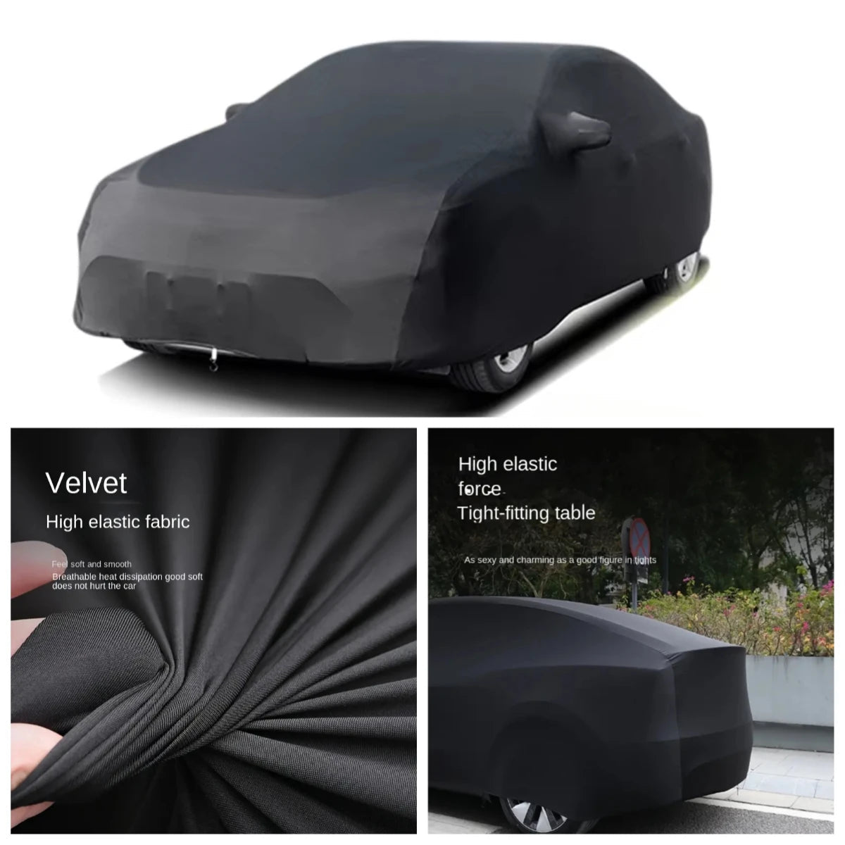 Universal Stretch Car Cover Sunproof Windproof Dustproof Scratch Resistant UV Protection for Sports Car Sedan SUV Beauty Styling CM World
