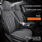 Car Suede Seats Protection Universal Car Seat Cover All Season Breathable High Quality Perforated Latex Suede SUV Seat Covers Car Mobile World