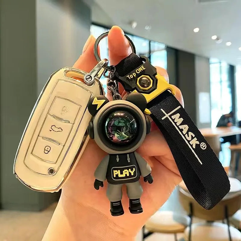 TPU For Geely Car Key Case Cover with Keychain Holder for Geely Emgrand 7 GX3 Atlas GS NL3 Gili Emgrand 7 EX7 GT GC9 Protector