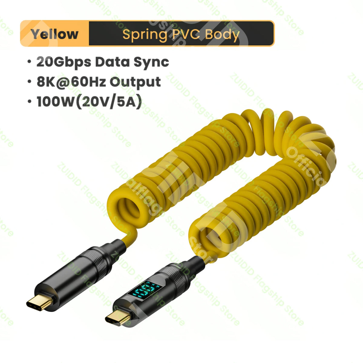 LED Display USB3.2 10Gbps USB C to Type C ThunderBolt 3 Cable 100W 5A USB-C Cord For iPhone 15 Pro MacBook Pro Samsung Xiaomi 2m