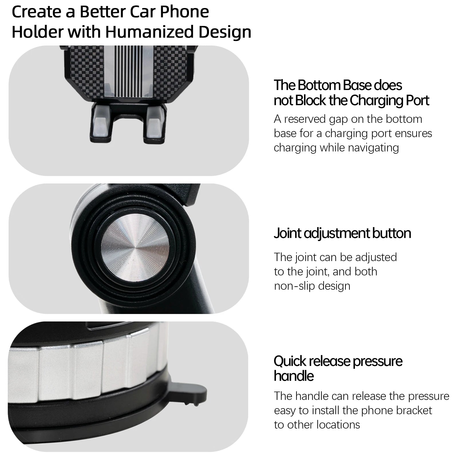 360 Rotation Universal Cell Phone Holder Stand Windscreen Windshield Dashboard Mount Mobile GPS Bracket Support Car Trunk Pickup CM World