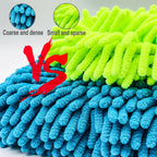 AUTOBRIGHT Oversized Double Sided Chenille Car Wash Mitt Red Blue Yellow Ultra Soft Professional Tool DIY Car Exterior Cleaning CM World