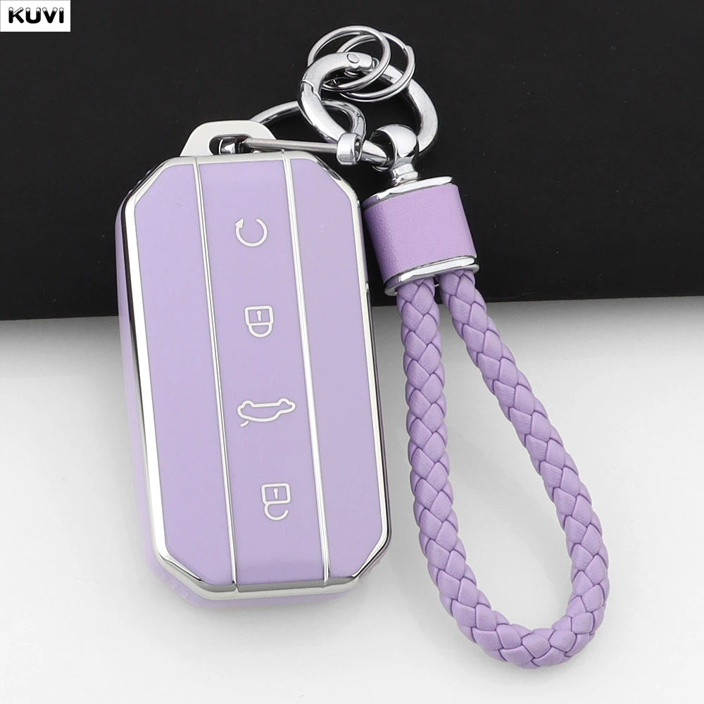Fashion TPU Car Key Case Cover Shell For Chery Jaecoo J7 J5 7 5 Protection Bag Holder Keychain Keyless Auto Accessories