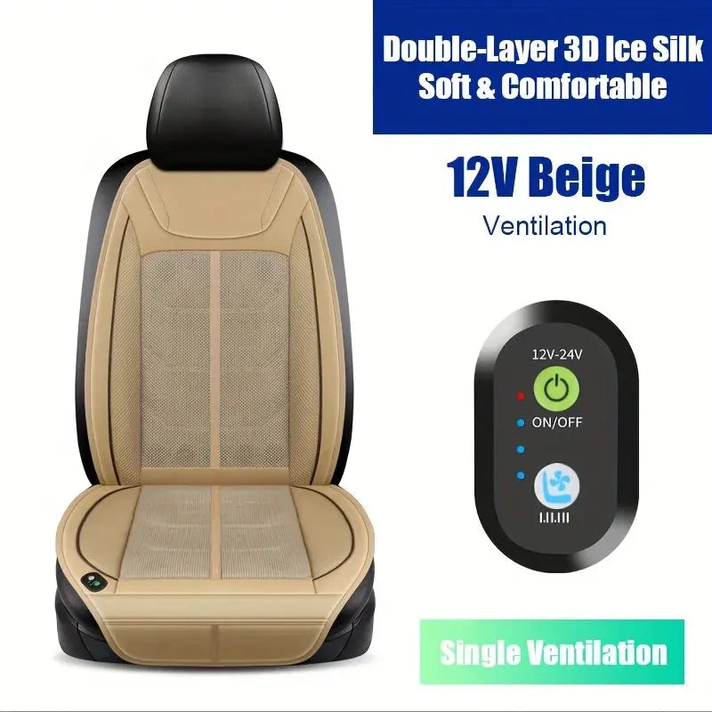 12V Universal Cooling Ventilation Seat Cover Car Seat Cover Summer Driving Breathable Seat Cover Cooling Pad Auto Accessories Car Mobile World