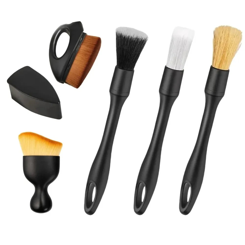 4-5PCS Car Interior Detailing Brush Set Air Vent Clean Crevice Sweep Dust Duster Auto Wash Tools with Brush for Vehicle Cleaning