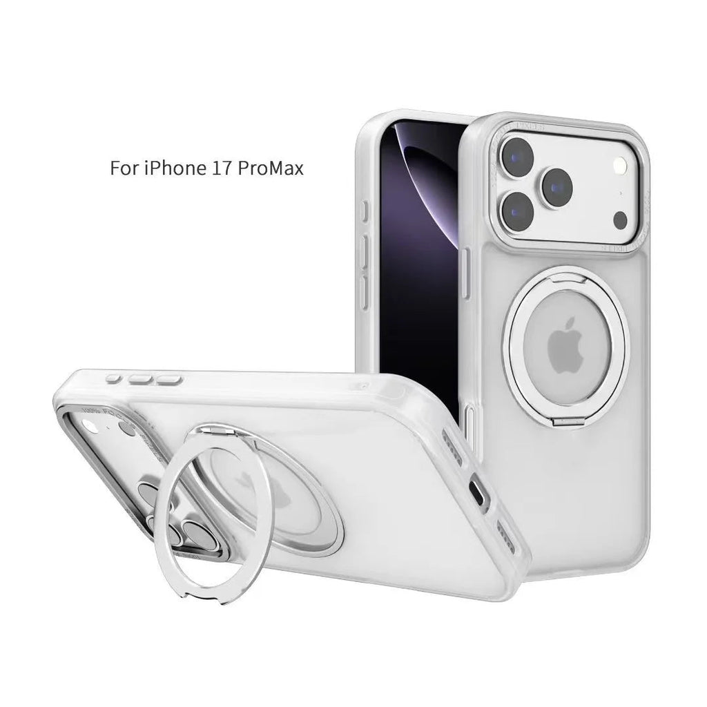 Cover For iPhone 17 pro case 17 Pro Max Case with 360° Rotatable Matte Magnetic Ring Hidden Stand Drop-Proof Protection
