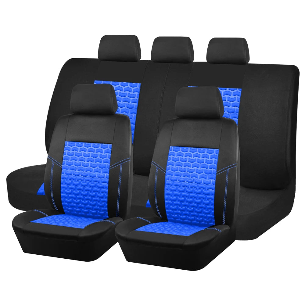 AUTOKING Car Seat Covers Tire Texture Press Breathable Fabric Seat Covers for Car 3 Zipper for Rear Seat Backrest CM World