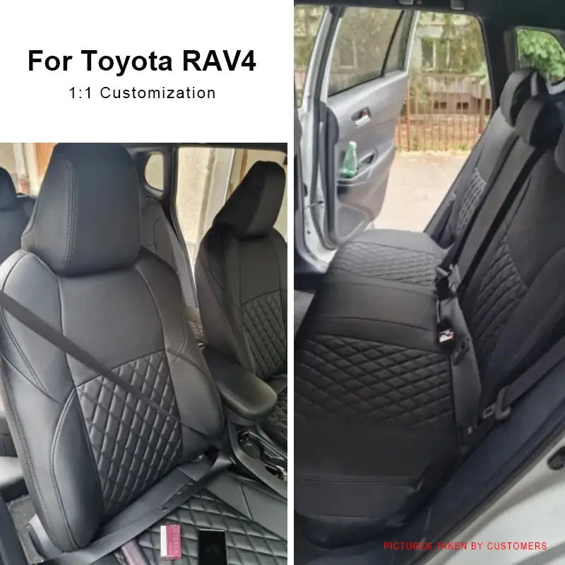 Custom Fit Car Seat Covers Accessories Faux Leather for Toyota Rav4 2019 2020 2021 2022 2023 2024 2025 LE XLE Premium Limited CM World