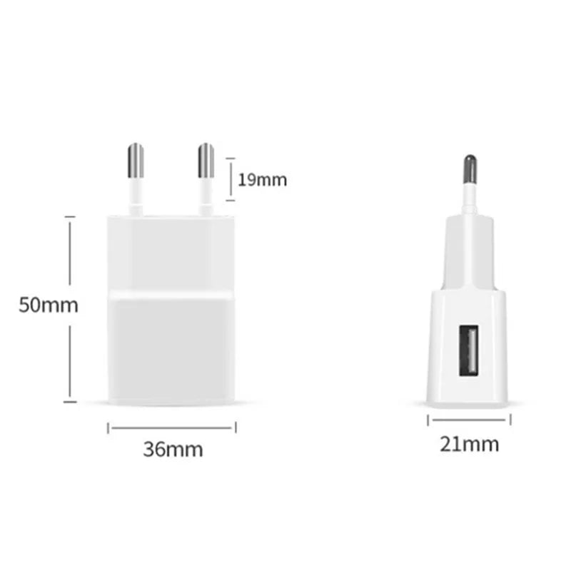 5V 2A USB Charger Travel Wall Charging Head Mobile Phone Dual USB Charger AC Adapter Portable EU Plug For iPhone Xiaomi Samsung Car Mobile World