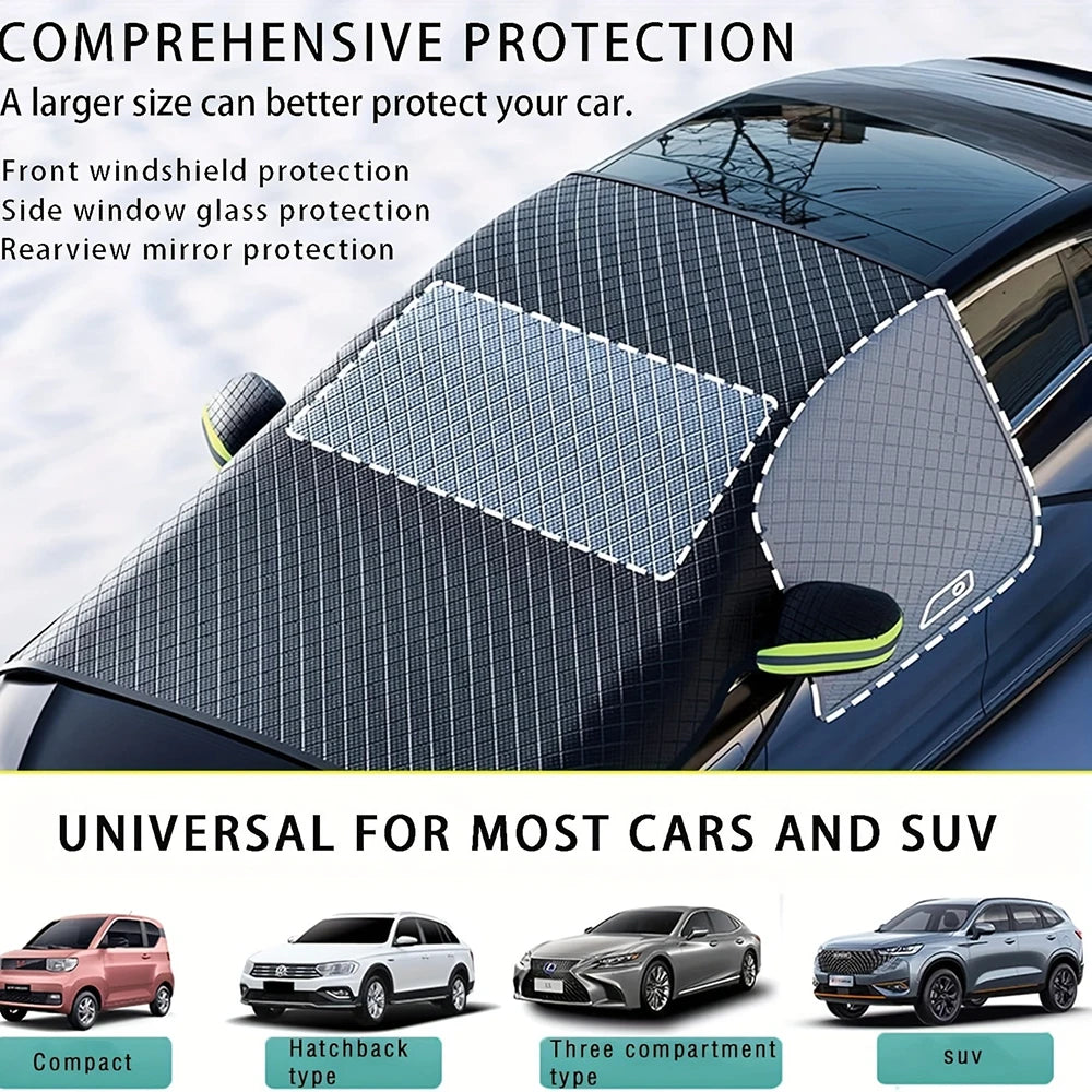 Snow Cover for Car Windshield Oxford Cloth Thickened Antifreeze Sunshade Heat And Snow Protection Auto Sun Visor Car Accessories Car Mobile World