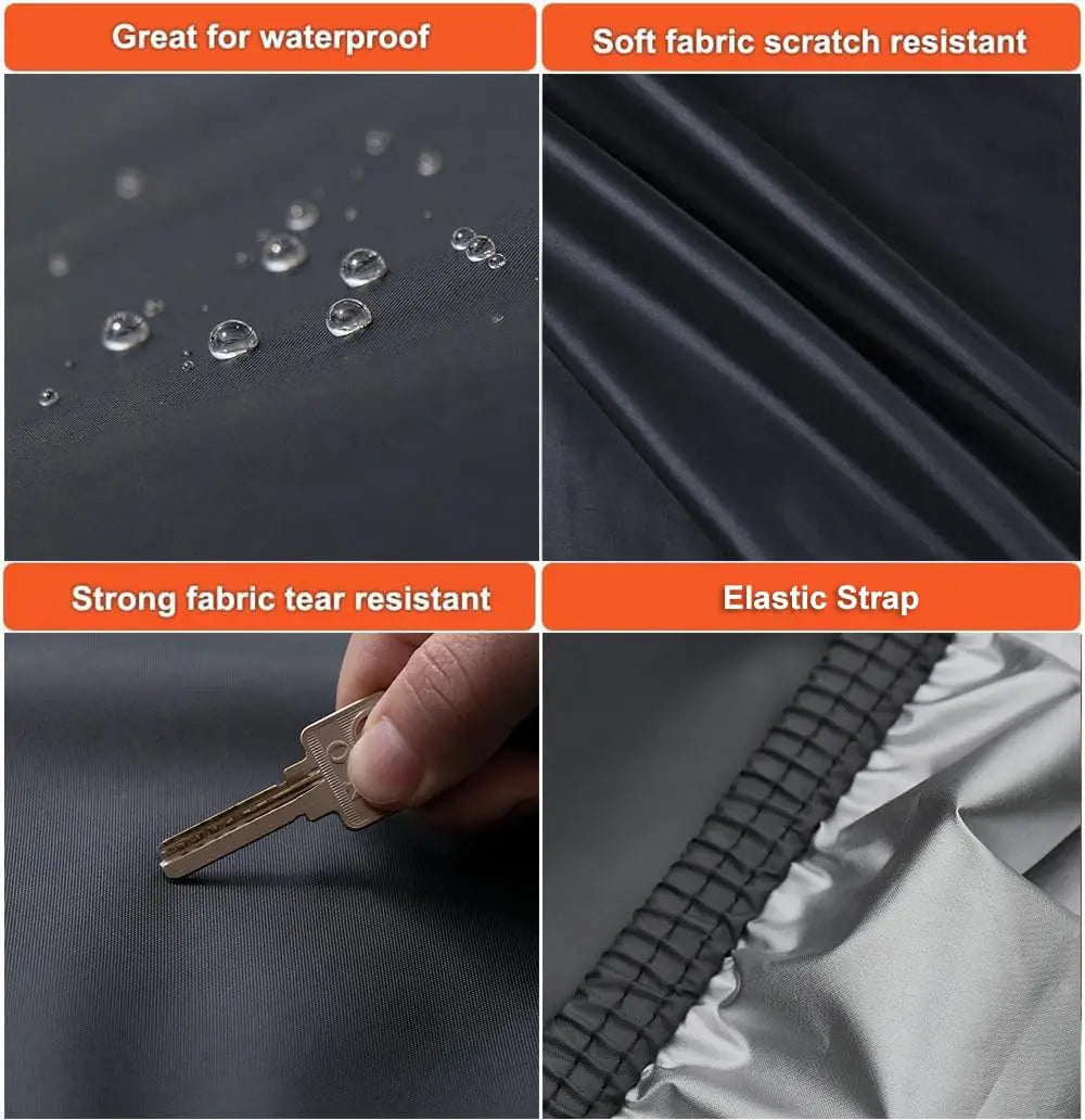 Kayme 210T Lock Zipper Car Cover Waterproof All Weather Sun Uv Rain Protection Outdoor Universal Fit SUV/Sedans/Hatchbacks Car Mobile World