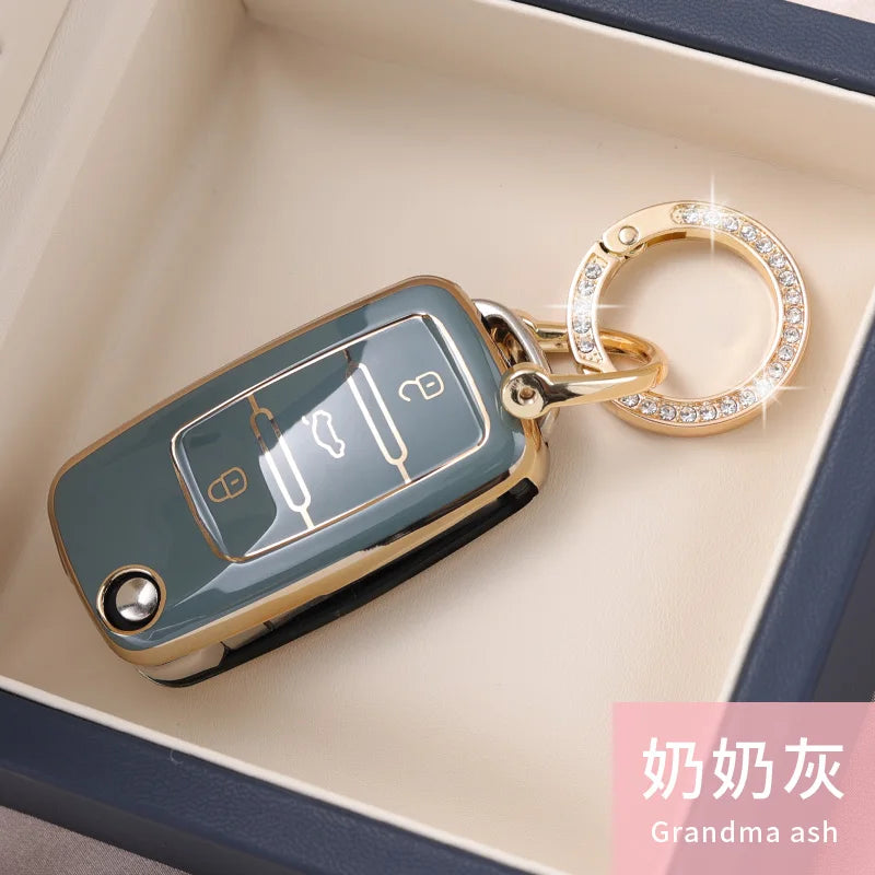 New TPU Car Key Case Cover Protect Shell Bag For VW Volkswagen Polo Tiguan Passat Golf Jetta Beetle Lavida Skoda Octavia A5 CM World