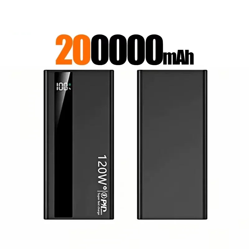 Lenovo 50000mAh Powerbank 120W Super Fast Charging Portable Battery Charger Ultra Capacity LED Digital Display For iPhone Car Mobile World