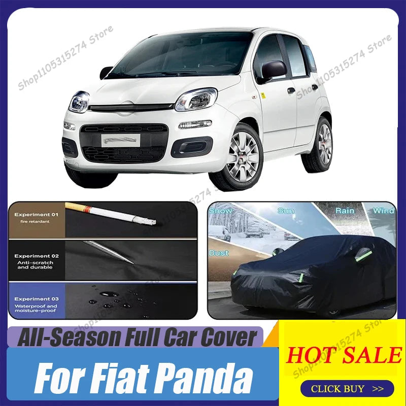 For Fiat Panda Outdoor Protection Full Car Covers Snow Cover Sunshade Waterproof Dustproof Exterior Car Accessories Car Mobile World
