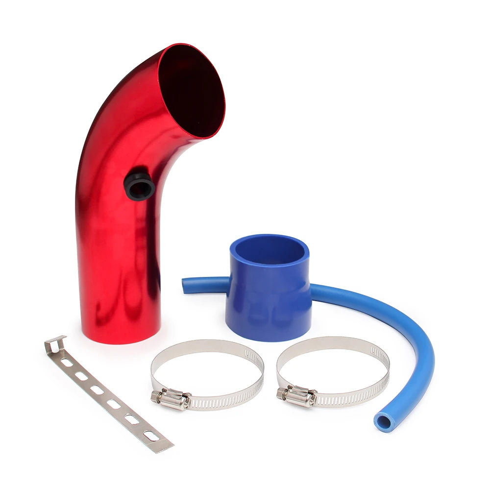 Cold Air Intake Pipe, 76mm 3 Inch Universal Car Cold Air Intake Turbo Filter Aluminum Air Filter Induction Flow Hose Pipe Kit