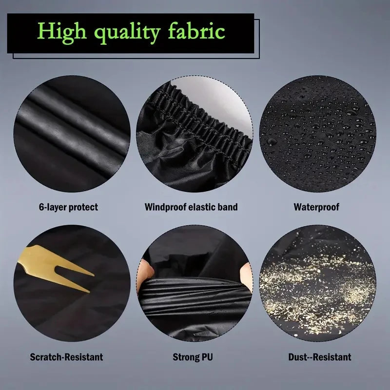 Universal Car Covers With Reflective Strip Fit For Audi Mercedes Benz Volkswagen Mazda And So On Black Car Cover Dust-proof Snow Car Mobile World