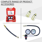 Cylinder Leak Down Tester Kit, Engine Cylinder Leakage Detector Dual Pressure Gauges 0‑40PSI, Compression Leak Test Tool for Car Truck Petrol Engine, with Quick Connect Fittings for Piston Ring, Valve, Head Gasket