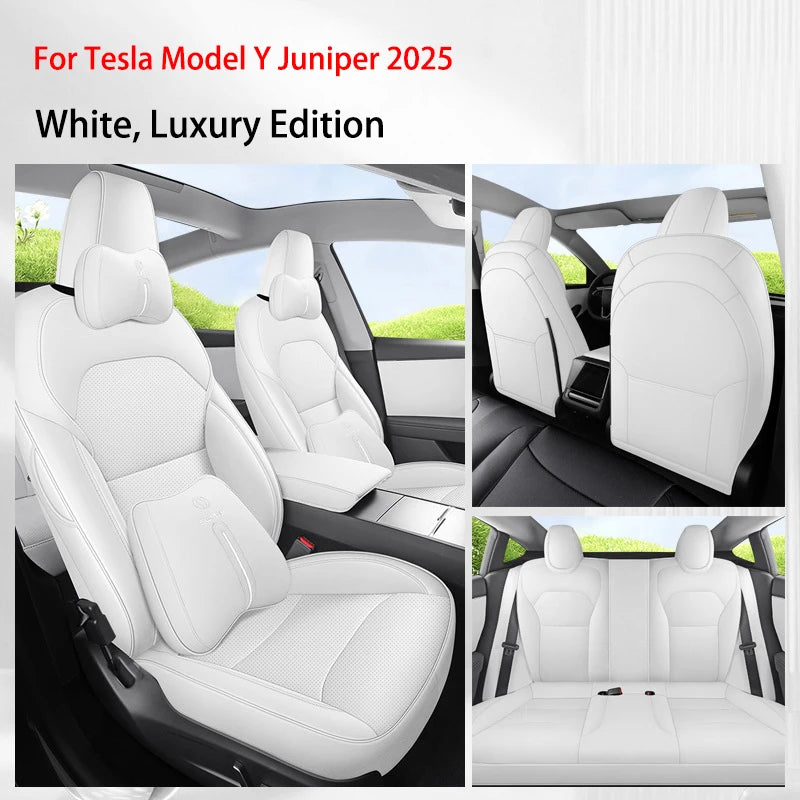 For Tesla ModelYJuniper 2025 Full Set Seat Covers Leather pad breathable and sweat proof all season seat cover Cushion Protector CM World