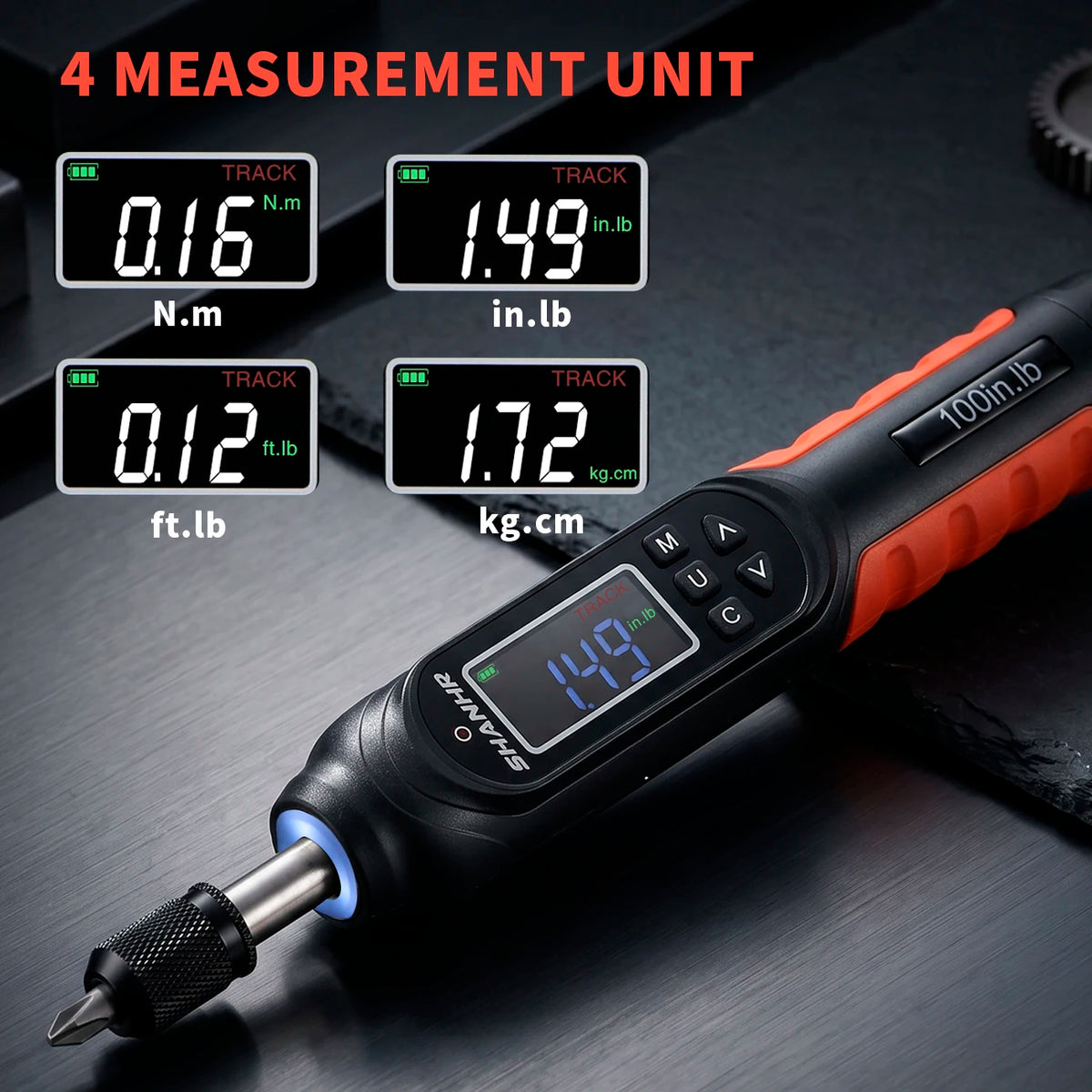 SHANHR Digital Torque Driver Kit 4 Torque Units Preset Torque Alarm LED Light Small Fastener Assembly Instrument Tool