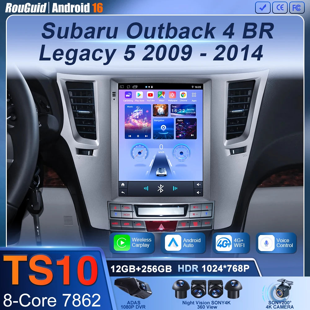 Android 16 Car Radio 9.7 inch For Subaru Outback 4 BR Legacy 5 2009 - 2014 Multimedia Video Player Navigation GPS Stereo Carplay CM World