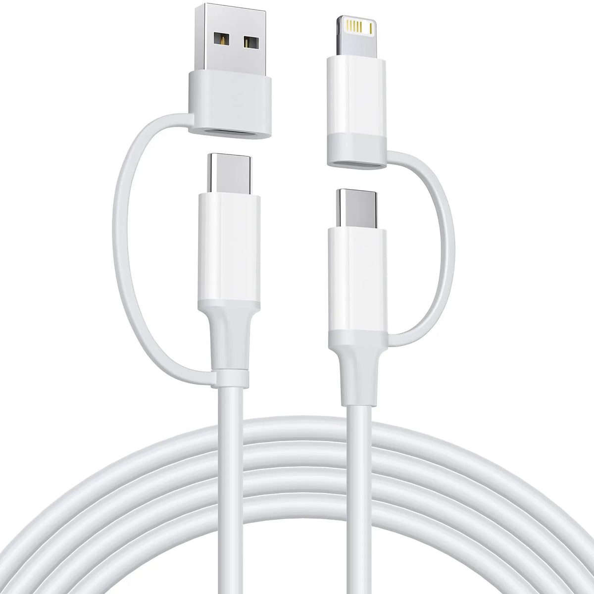4-IN-1 66W USB Type C to USB C Cable PD Fast Charger Data Cord for iPhone 15/16/17 Pro Max iPad Xiaomi Samsung Tablet 1M